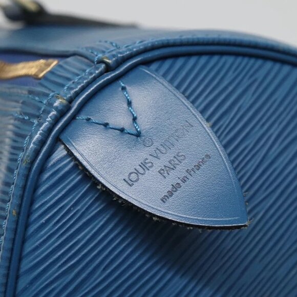 LOUIS VUITTON Epi Speedy 30 Hand Bag Toledo Blue - Picture 10 of 15